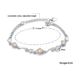 Pulseira Feminina De Titânio Com Banho De Platina E Strass Com Qualidade E Quantidade Garantidas