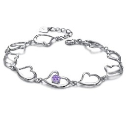 Pulseira Feminina De Alta Qualidade Em Titânio Com Revestimento Em Platina E Diamante