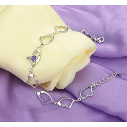 Pulseira Feminina De Alta Qualidade Em Titânio Com Revestimento Em Platina E Diamante