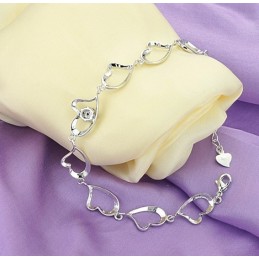 Pulseira Feminina De Alta Qualidade Em Titânio Com Revestimento Em Platina E Diamante