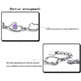 Pulseira Feminina De Alta Qualidade Em Titânio Com Revestimento Em Platina E Diamante