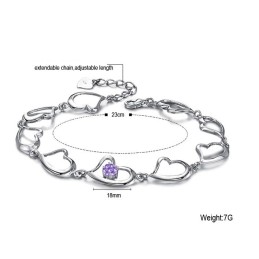 Pulseira Feminina De Alta Qualidade Em Titânio Com Revestimento Em Platina E Diamante