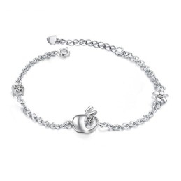Pulseira Feminina De Titânio Com Revestimento De Platina Vazada E Strass, De Reputação Confiável
