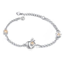 Pulseira Feminina De Titânio Com Revestimento De Platina Vazada E Strass, De Reputação Confiável