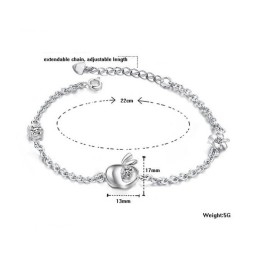 Pulseira Feminina De Titânio Com Revestimento De Platina Vazada E Strass, De Reputação Confiável
