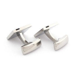 Abotoaduras Quadradas De Titânio E Esmalte Preto