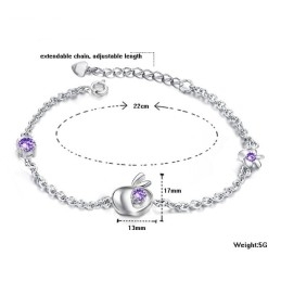 Pulseira Feminina De Titânio Com Revestimento De Platina Vazada E Strass, De Reputação Confiável