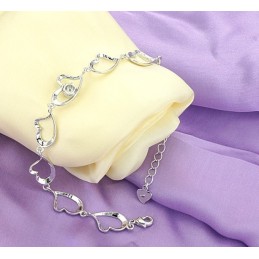 Pulseira Feminina De Titânio Com Banho De Platina E Diamante, Qualidade E Quantidade Garantidas