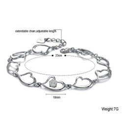 Pulseira Feminina De Titânio Com Banho De Platina E Diamante, Qualidade E Quantidade Garantidas