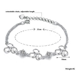 Pulseira Feminina De Titânio Com Revestimento De Platina E À Prova De Desbotamento, Grande Variedade