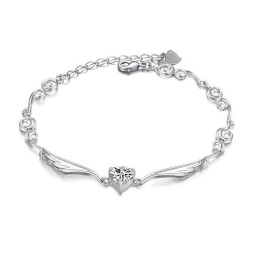 Pulseira Feminina De Titânio Com Revestimento De Platina De Excelente Qualidade