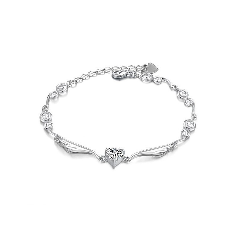 Pulseira Feminina De Titânio Com Revestimento De Platina De Excelente Qualidade