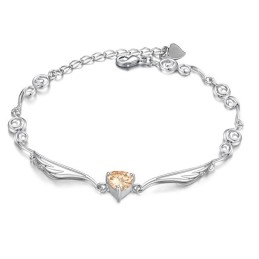 Pulseira Feminina De Titânio Com Revestimento De Platina De Excelente Qualidade
