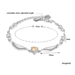 Pulseira Feminina De Titânio Com Revestimento De Platina De Excelente Qualidade