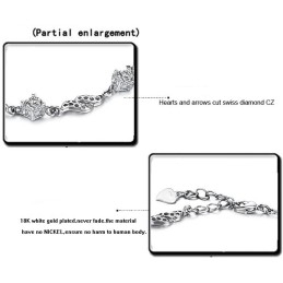 Pulseira Feminina De Titânio Com Revestimento De Platina Vazada De Qualidade Superior Com Strass