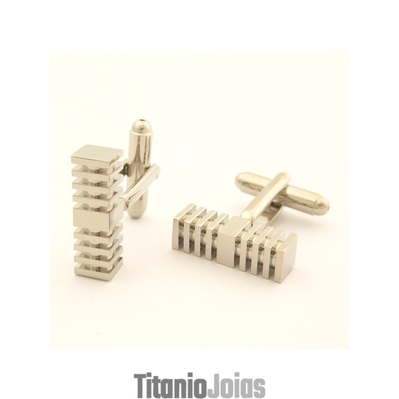 Abotoaduras De Microfone De Titânio Da Moda