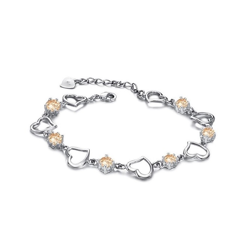 Pulseira De Titânio Com Banho De Platina E Diamantes, Rainha Da Qualidade Feminina Pulseira De Titânio Com Banho De Platina E Diamantes, Rainha Da Qualidade Feminina
