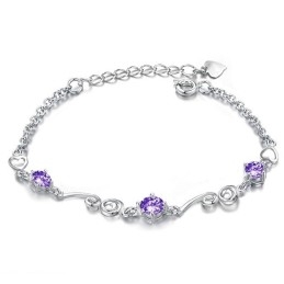Pulseira De Titânio Com Revestimento De Platina Feminina De Qualidade Estável E Strass