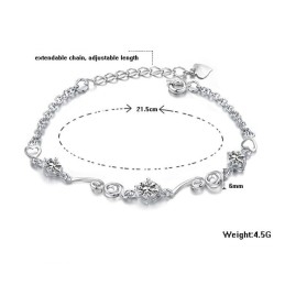 Pulseira De Titânio Com Revestimento De Platina Feminina De Qualidade Estável E Strass