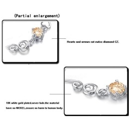 Pulseira De Titânio Com Revestimento De Platina Feminina De Qualidade Estável E Strass