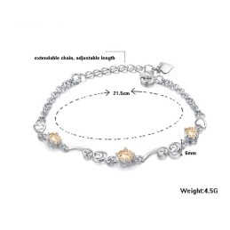 Pulseira De Titânio Com Revestimento De Platina Feminina De Qualidade Estável E Strass
