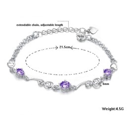Pulseira De Titânio Com Revestimento De Platina Feminina De Qualidade Estável E Strass