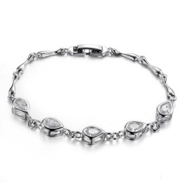 Pulseira Feminina De Titânio Com Revestimento De Platina De Alta Qualidade E Diamante