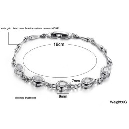 Pulseira Feminina De Titânio Com Revestimento De Platina De Alta Qualidade E Diamante