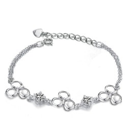 Pulseira Feminina De Titânio Com Banho De Platina E Diamante Com Qualidade E Quantidade Garantidas