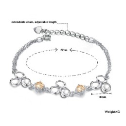 Pulseira Feminina De Titânio Com Banho De Platina E Diamante Com Qualidade E Quantidade Garantidas