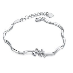 Pulseira Feminina De Titânio Com Banho De Platina E Diamante, De Renome Mundial