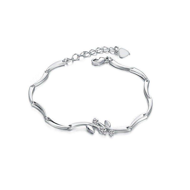 Pulseira Feminina De Titânio Com Banho De Platina E Diamante, De Renome Mundial Pulseira Feminina De Titânio Com Banho De Platina E Diamante, De Renome Mundial