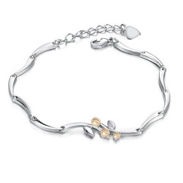 Pulseira Feminina De Titânio Com Banho De Platina E Diamante, De Renome Mundial