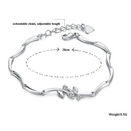Pulseira Feminina De Titânio Com Banho De Platina E Diamante, De Renome Mundial