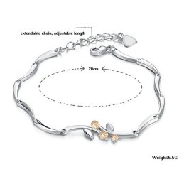 Pulseira Feminina De Titânio Com Banho De Platina E Diamante, De Renome Mundial
