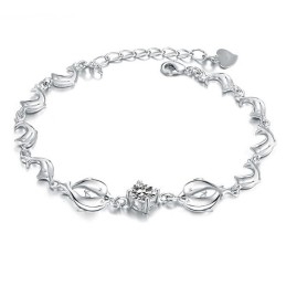 Pulseira De Titânio Com Revestimento De Platina E Diamante, Formato De Golfinho, Durável Em Uso