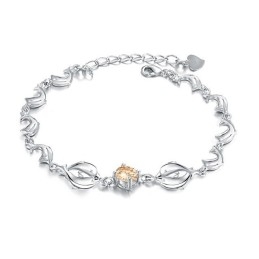 Pulseira De Titânio Com Revestimento De Platina E Diamante, Formato De Golfinho, Durável Em Uso