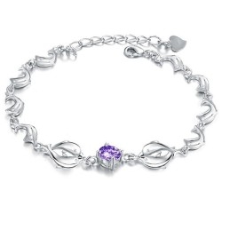 Pulseira De Titânio Com Revestimento De Platina E Diamante, Formato De Golfinho, Durável Em Uso