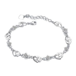Pulseira Feminina De Titânio Com Revestimento De Platina E Diamante, Durável Em Uso
