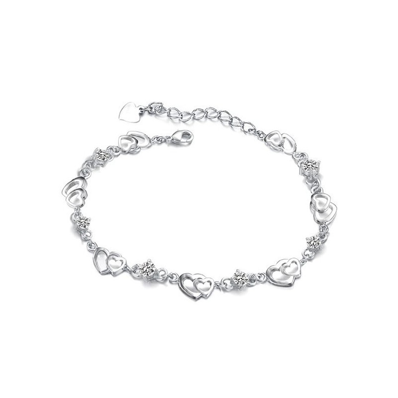 Pulseira Feminina De Titânio Com Revestimento De Platina E Diamante, Durável Em Uso Pulseira Feminina De Titânio Com Revestimento De Platina E Diamante, Durável Em Uso