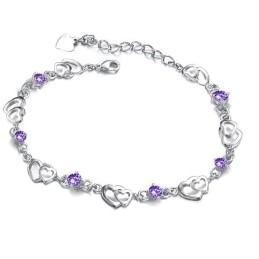 Pulseira Feminina De Titânio Com Revestimento De Platina E Diamante, Durável Em Uso