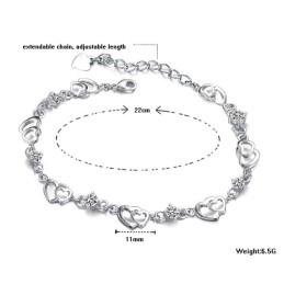 Pulseira Feminina De Titânio Com Revestimento De Platina E Diamante, Durável Em Uso