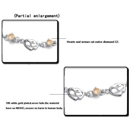 Pulseira Feminina De Titânio Com Revestimento De Platina E Diamante, Durável Em Uso
