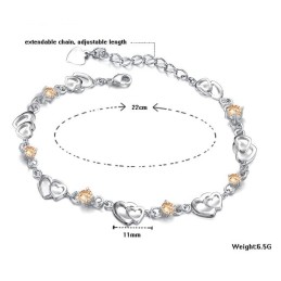 Pulseira Feminina De Titânio Com Revestimento De Platina E Diamante, Durável Em Uso