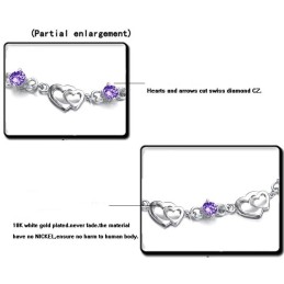 Pulseira Feminina De Titânio Com Revestimento De Platina E Diamante, Durável Em Uso