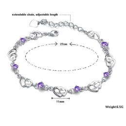 Pulseira Feminina De Titânio Com Revestimento De Platina E Diamante, Durável Em Uso