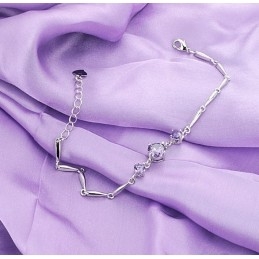 Pulseira De Titânio Com Revestimento De Platina Roxa Feminina De Qualidade Estável Com Diamante