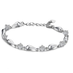 Pulseira Feminina De Titânio Com Banho De Platina E Diamante Com Qualidade E Quantidade Garantidas
