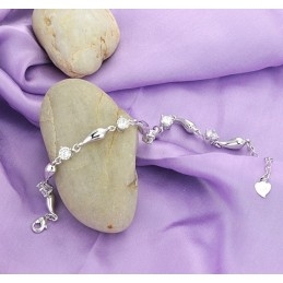 Pulseira Feminina De Titânio Com Banho De Platina E Diamante Com Qualidade E Quantidade Garantidas