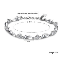 Pulseira Feminina De Titânio Com Banho De Platina E Diamante Com Qualidade E Quantidade Garantidas